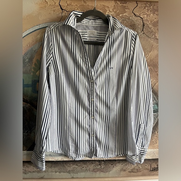 Paul & Shark Women’s Compact Stretch Striped Open Collared Button-down Blouse - Picture 8 of 8